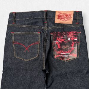 celana raw denim selvedge accent terbaru 0riginal untuk generasi milenial jeans kaku 15 oz