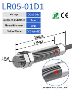 GTRIC M5 Series SmallInductive Proximity Switch Sensing Distance 1mm NPN PNP NO/NC DC 10-30V 3-wire Miniature Metal Detect