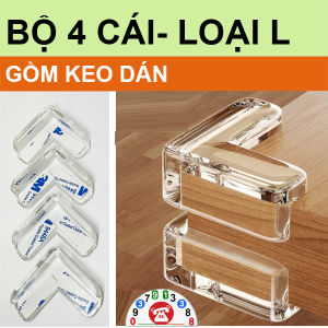 Combo 4 Cao Su Silicon Bịt Cạnh Bàn Ghế Dụng Cụ Bọc Góc Cạnh Tủ Miếng Bọc Cạnh Bàn Silicon