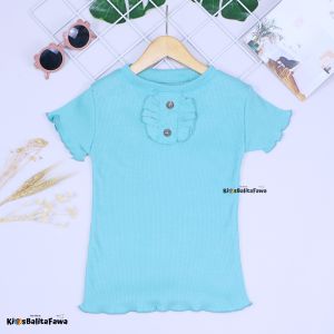 Alesha Knit Wear uk 2-5 Years / Kaos Anak Balita 2-5 Tahun Bahan Cotton Rib Tebal Stretch Blouse Atasan Polos Perempuan alinkidos