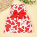 VIVIDI Bow Lace Spring Dog Princess Dress Breathable Heart Patten Medium/Small Pet Skirts Cute Comfortable Dog‘s Summer Dress For Puppy Poodle Chihuahua Etc. 