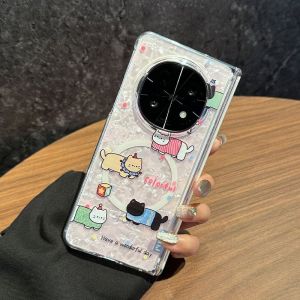 เคสมือถือ OPPO Find N5 ลายน้องแมว Colorful น่ารักสดใส พื้นไข่มุก สไตล์มินิมอลสายรักสัตว์