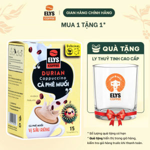 |Tặng 1 ly thủy tin cao cấp | Elys Coffee - Cà phê hòa tan latte muối 3 in 1 - Hộp 255G x 15 túi