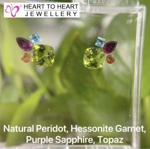 Natural Gemstone Peridot Hessonite Garnet Purple Sapphire Topaz (Gembox8011)
