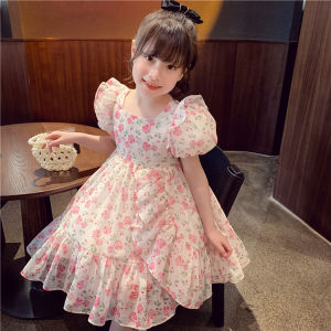 (KIDSFO-99) - Dress Anak Cewek Gaun Pesta Sifon Floral Bunga Ruffle Youra
