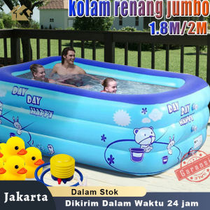 【 jumbo promo】kolam renang dewasa super jumbo Kolam Renang Anak Jumbo Murah Bestway kolam renang jumbo 2 meter 5-7 Anak gratis pompa Mandi Bola Ocean Pool Anak Deep Dive Pool Ukuran Besar PERSEGI PANJANG KARET BAHAN