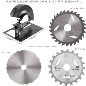 Paket Dudukan Gerinda Tangan Circular Saw Lengkap 3 pcs Mata Gerinda Potongan Kayu