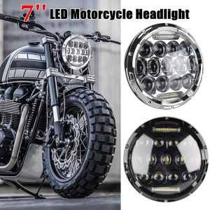 7 Inch Projector HeadLight 75W LED Motorcycle H4 Hi-Lo Beam DRL Headlamp For Harle Davidson Car sportlight