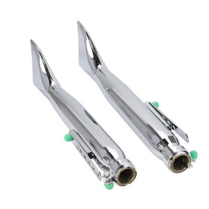 Chrome Motorcycle Exhaust  Universal Fish Tail Left Right Side Vintage Silencer For Bobbers Racing Bike Chopper Cafe Racer