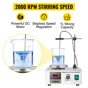85-2 Magnetic Stirrer with Heating Plate 1000ml Hotplate Laboratory Magnetic Stirrer 300W Digital Display