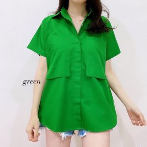 KEMEJA WANITA LENGAN PENDEK HANGING POCKET 058