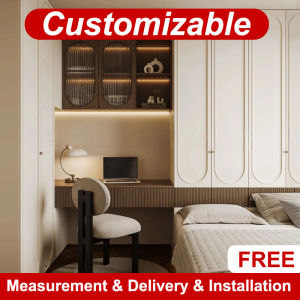 Bedroom/KidsRoom Customize Vintage Storage Bed Platform Bed c/w Table & Cabinet