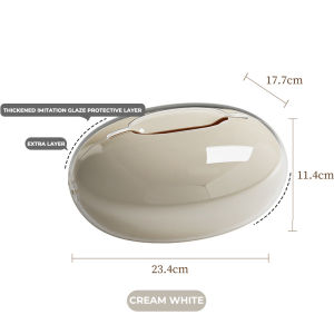 [SG] Magnetic Tissue Box Luxury Desktop Paper Holder Cream/Grayish White/Black Napkin Storage Box for Living Room Bathroom