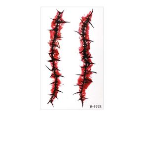 JFDHGR Blood Vessels Tattoo Halloween Temporary Tattoo Sticker Waterproof Simulated Scar Body Art Decal Face/Whole Body Decoration Crack Mark Halloween Face Tattoo Halloween Day Party