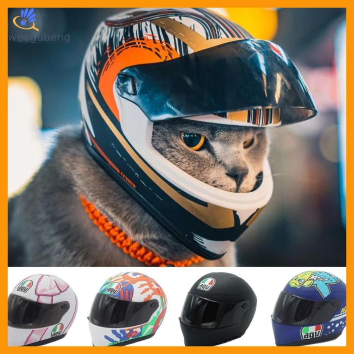 WEEGUBENG Outdoor Cat Helmet Creative Mini Motorcycle Helmet