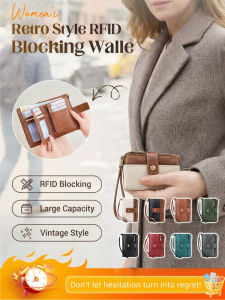 RFID Wallet Leather Wallet Women / RFID Blocking Card Holder / Zipper Coin Pocket Purse / Daily Travel Work Shopping / Women Ladies