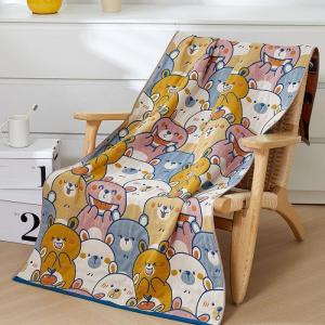 80x15ผ้าขนหนูชายหาดท่องเที่ยวกลางแจ้งผ้าขนหนูเยอะในบ้านนุ่มผ้าเช็ดตัวแบบโปร่งผ้าฝ้ายล้วนลายการ์ตูน0ซม.