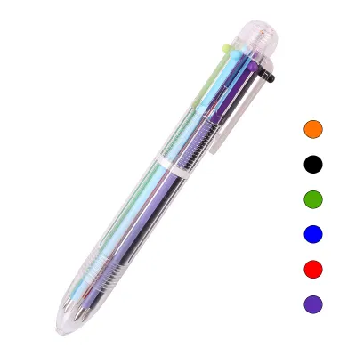 ปากกาลูกลื่น 6 สี ปากกาลูกลื่นสลับสี Color Ballpoint Pen แท่งละ6 บาท✔️ หลากสี แท่งใส สวยมากๆ