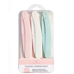 3Pcs Eyebrow Blades Shaping Set Portable Eyebrow Trimmer Foldable Face Blade Shave