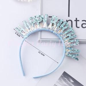 Colorful Letters Headband Happy Birthday Glitter Gold Rain Silk Hair Accessories for Girl Birthday Photo Prop Decoration