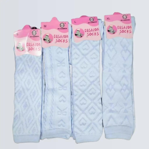 3-Pack Kids Cotton-Blend Knee-High Socks with Geometric Pattern for Boys & Girls 3-12 Years