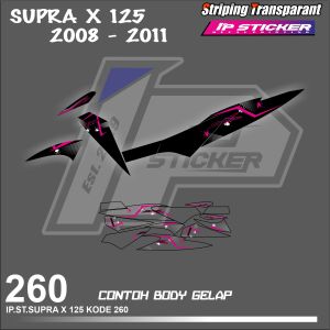 SUPRA X125 2008-2011 (COD) STIKER STRIPING MOTOR HONDA SUPRA X125 HOLOGRAM DAN TRANSPARAN