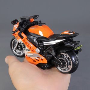 Kawasaki Motorcycle Model Childrens Inertial Toy Car Boy Baby Sound Light Car Model Puzzle Shock-resistant Car