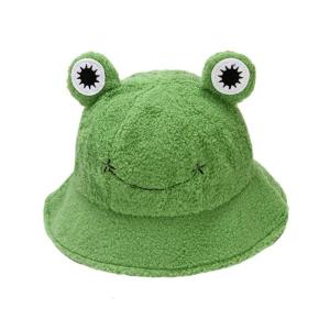 Women Winter Plush Bucket Hats Cute Cartoon for Frog Design Hat Warm Outdoor Fisherman Caps for Girls 4 Colors