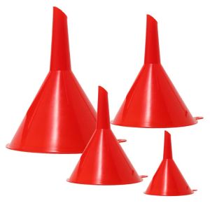 Oil Funnel Plastic Gas Funnels Set Small Funnel Kit for Car Kitchen Use for Filling Bottles Jars Containers and FluidsSmall Large(4)