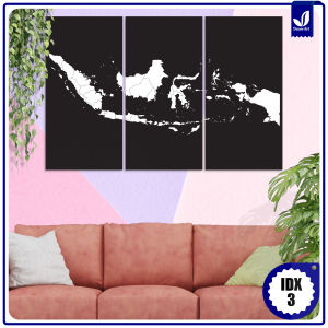 Decor Art - Hiasan Dinding Peta Dunia Indonesia Gaya Minimalis Terbaru - IDX-3