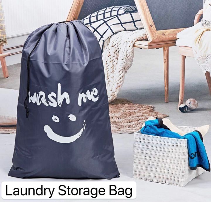 Wash Me Laundry Bag Storage BagDustproof Waterproof Foldable Nylon Clothing Clothes Toy Groceries Home Laundromat Travel Storage Bagwith Drawstring Closure Lazada PH