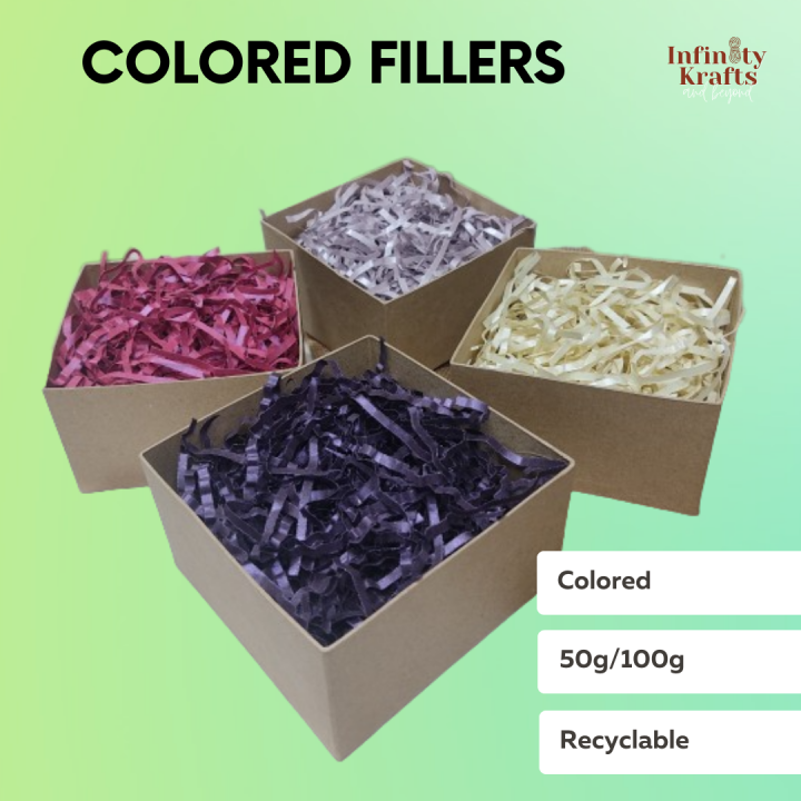 INFINITY KRAFTS 50/100 grams LIGHT GREEN Shredded Paper Fillers Cheapest Crinkled Fillers