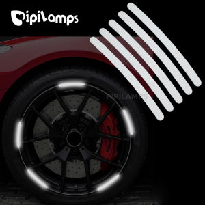 6/12/24Pcs Car Wheel Reflective Sticker Car Styling Safety Warning Decorative Strip Decals