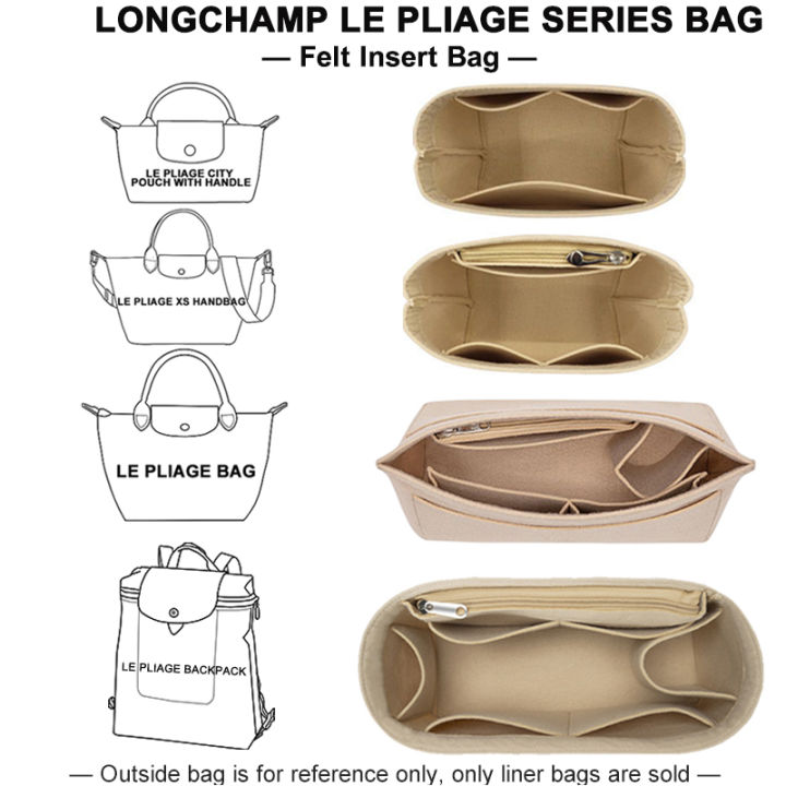 EverToner Felt Insert Bag for Longchamp LE PLIAGE Series Bag Inner