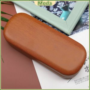 Moda Portable Glasses Case Hard Wooden Grain Spectacle Frame Box Reading Glasses Holder Case Brown/yellow/dark brown