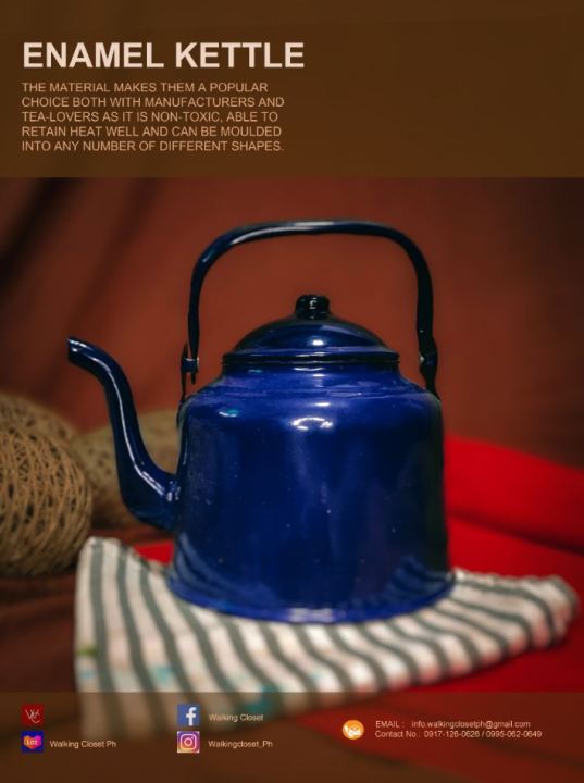 Camping Kettle Enamelware Kettle Enamel Tea Kettle Sartin Losa