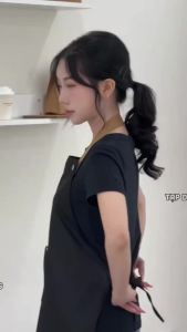 Tạp dề phối da sang trọng cho nhân viên pha chế nhà hàng và cắt tóc