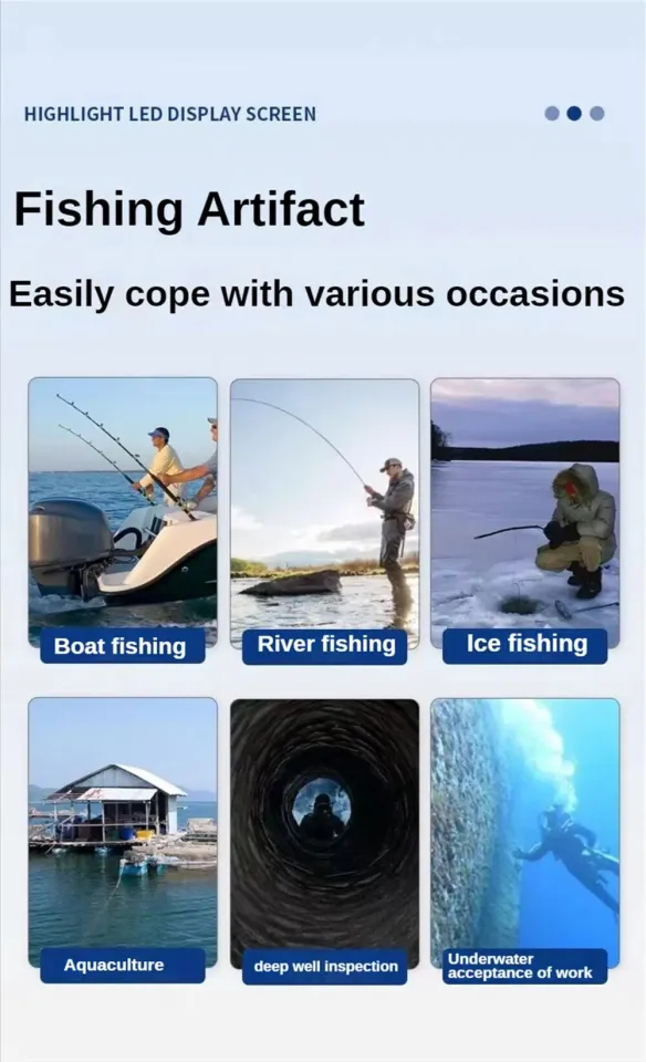 Fish Finder LCD 4.3 Inch Display Underwater 220° Fishing Camera Waterproof  IPS 1080P 9 Hours Endurance Night Vision 20/30m