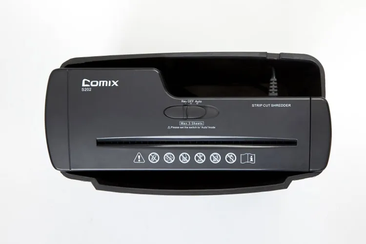 Comix S202 เครื่องทำลายเอกสาร ความจุ 9 ลิตร เครื่องทำลายเอกสารความเร็วสูง ทำลายเอกสาร ตัดกระดาษ A4 บรรจุสูงสุด 5 แผ่น จัดส่งในพื้นที่