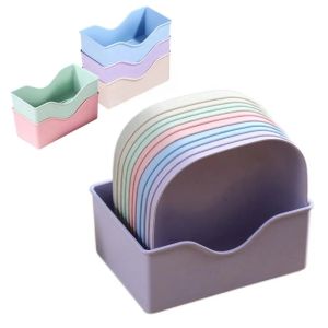 FFBH 10Pcs Bone Spitting Plate with Stand Plastic Snack Tray for Candy Fruit Cookie Cake Kitchen Accessories 2Z6B7