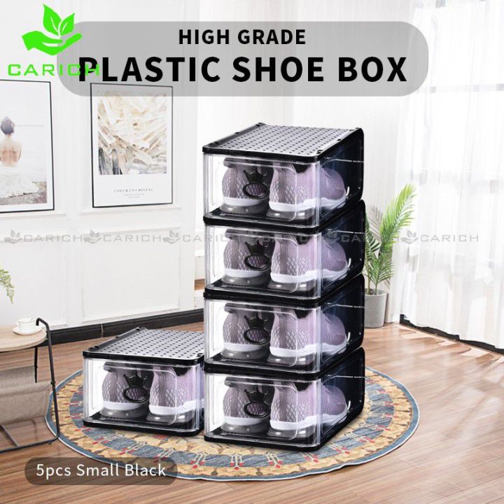 Shoe Box Set Foldable Plastic Storage Transparent Shelf Stack