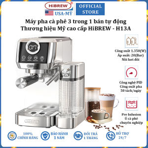 Máy pha cà phê Espresso bán tự động Espresso Latte Cappuccino thương hiệu Mỹ HiBREW H13A - Hàng Nhập Khẩu (BH 1 NĂM)