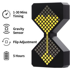 LED Digital Timer Electronic Hourglass Gravity Induction Timer 1 to 30 Mins Free Adjustment Suitable for Kitchen Room Classroom Office