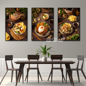 (HÌNH THẬT) Tranh treo tường món chay trang trí decor quán nhà hàng ăn uống kèm đinh