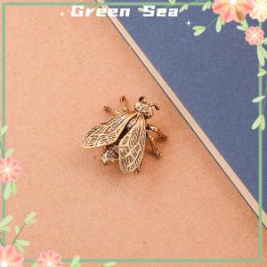 Green sea 1 Piece Miniature Simulation Insect Desk Ornament Brass Bee Figurines Table Tea Pets Antique Copper Crafts Home Decoration