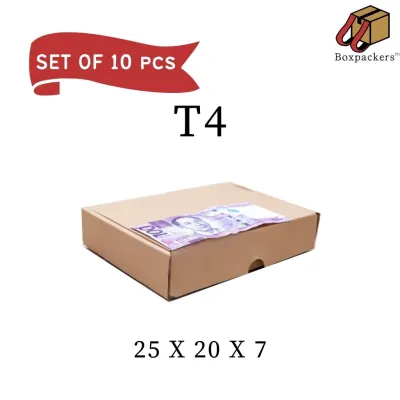 BOXPACKERS PH T-Mailer T4 SET OF 10 PCS 25 X 20 X 7 CM Box Brown Kraft Corrugated Carton Mailer Box Shipping box Gift Box Packaging Box BOXPACKERS PH