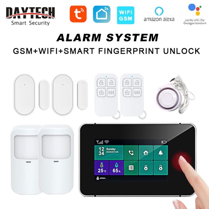 DAYTECH Tuya WiFi Gsm Security Alarm System Fingerprint Arming