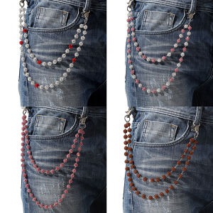 Salime Hip-hop Pants Chains High-quality Ball Beads Waist Chains Simple Jeans Chain Fashion Pants Chain Clothing Accessories Gifts