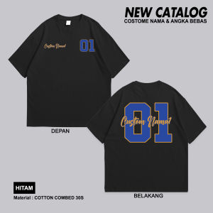 Kaos Distro Motif Desain CUSTOM REQUEST NAMA DAN NOMER ANGKA BEBAS Viral Terbaru T - Shirt  Pria Wanita