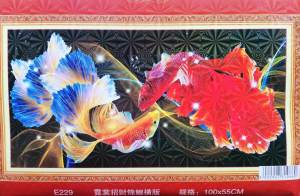 Tranh thêu chữ thập 2 con cá đẹp thêu kín (về tự thêu) E229